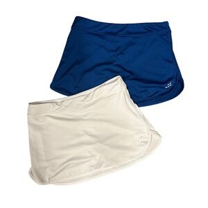 Bundle of 2 BCG tennis skirts YL w/shorts under Royal & white Preowned‎ EUC